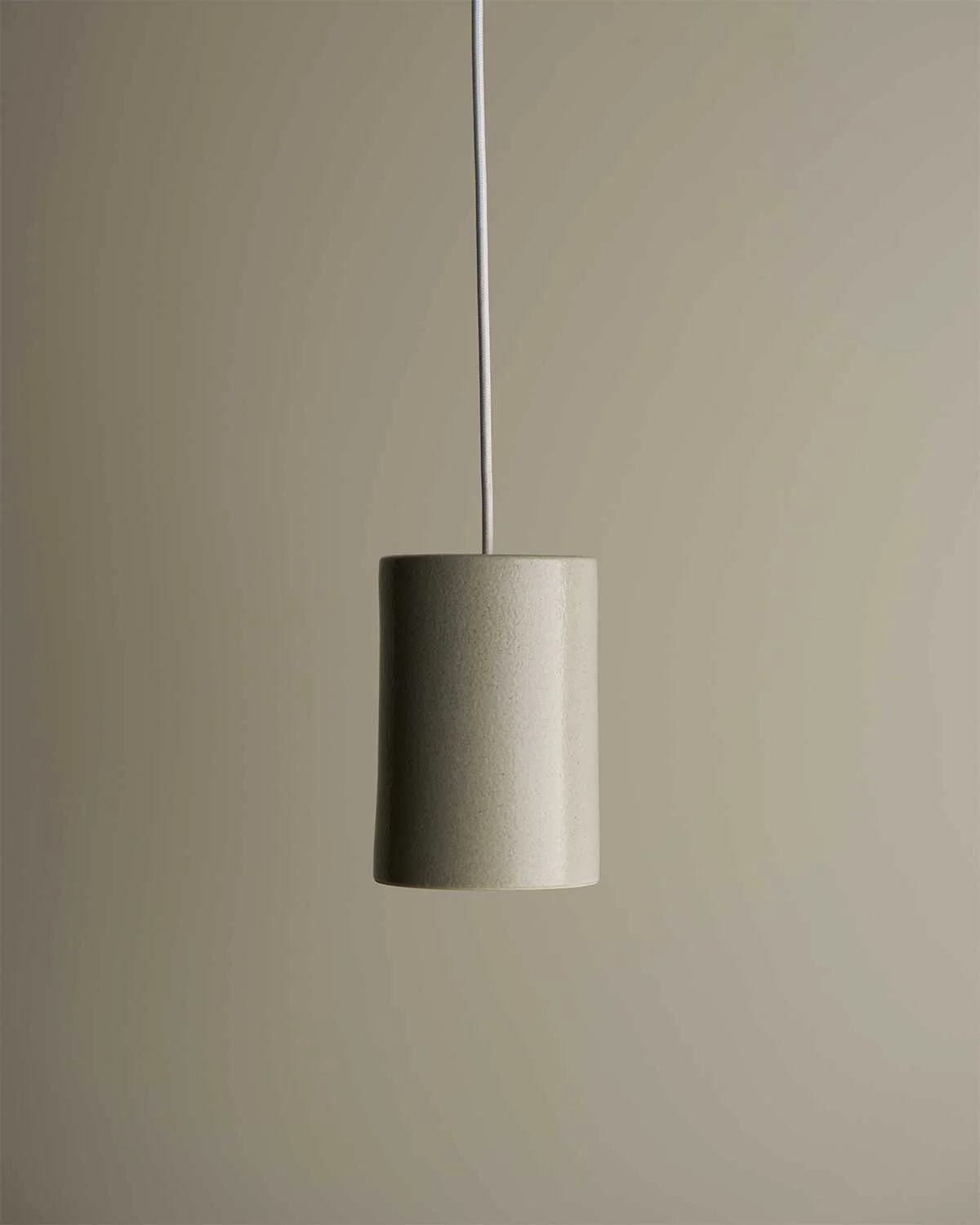 Small Ceramic Pendant Cylinder Light / Shale